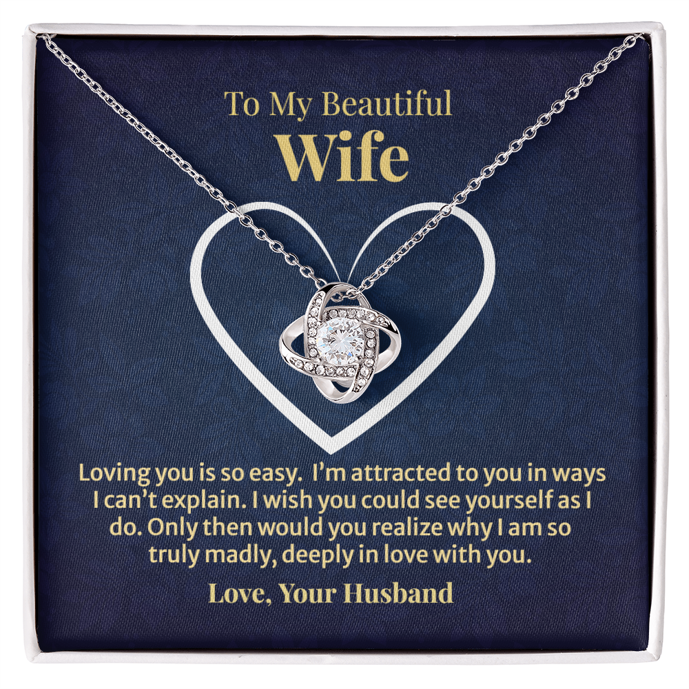 To My Beautiful Wife - Love Knot Necklace
